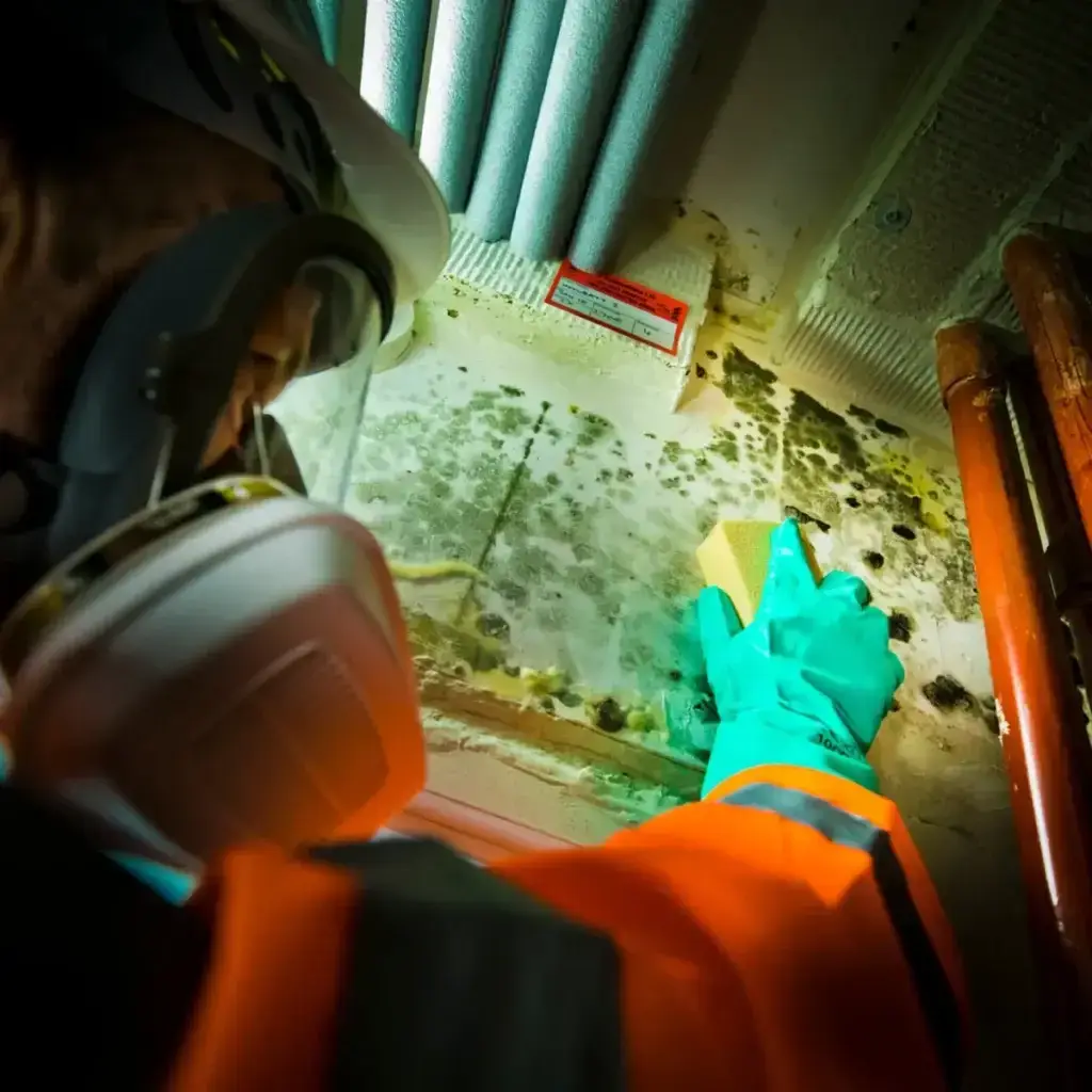 Ideal Response technician professionally removing mould.